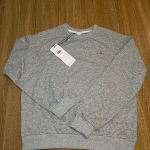 ALO Yoga Woman Light Gray Crewneck Sweater